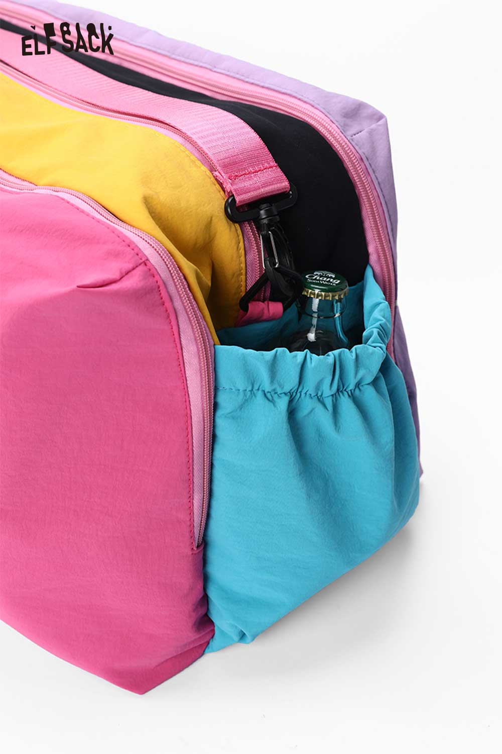 ELFSACK Color Block Nylon Travel Duffle Bag