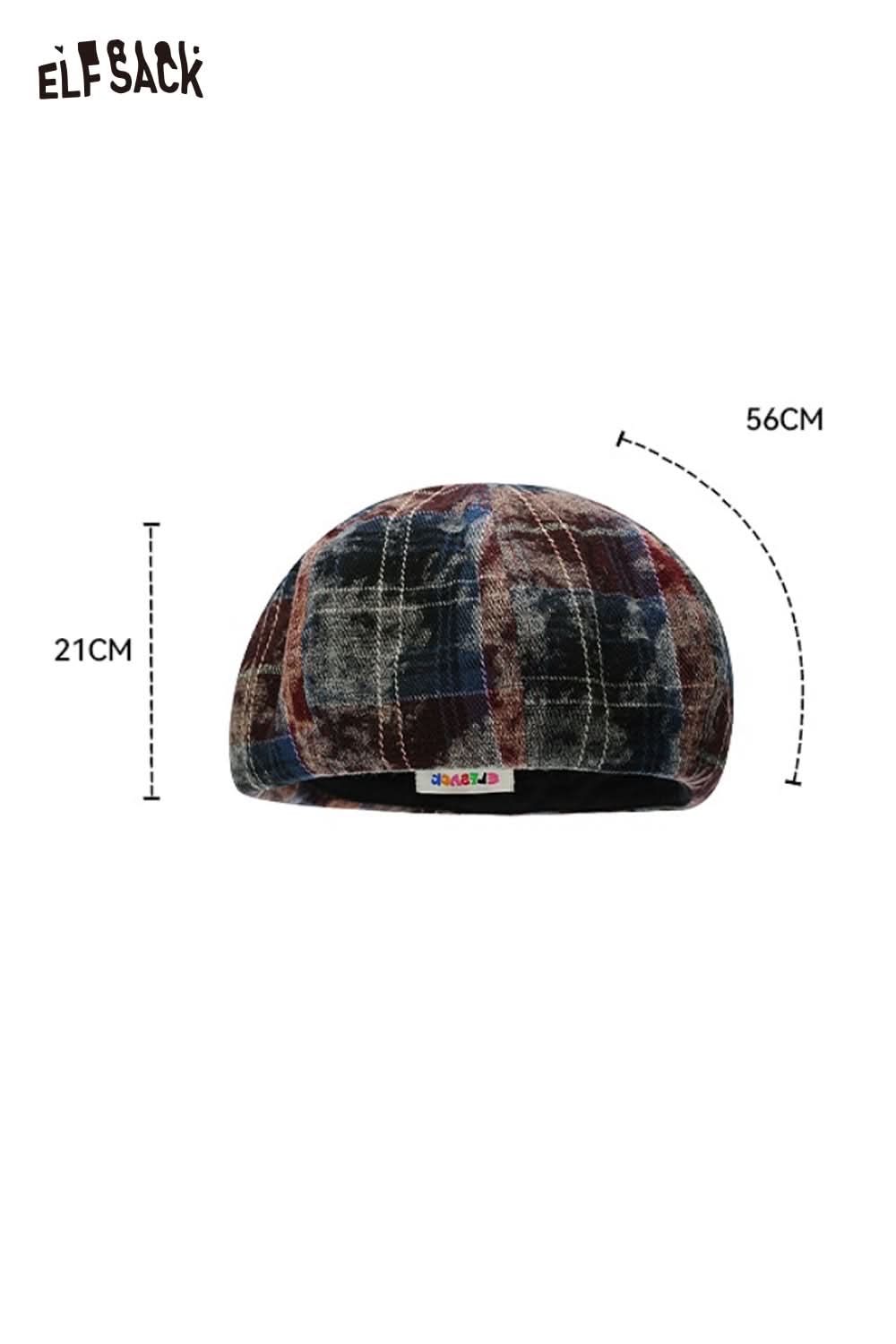 ELFSACK color blocked knitted beret with a unique design and comfortable fit for stylish outfits