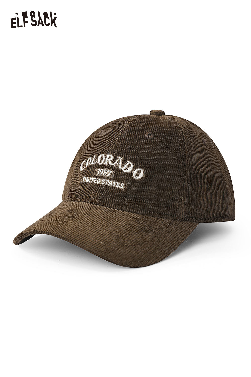 
                  
                    ELFSACK Corduroy Baseball Cap for Women in Brown with Colorado Graphic Design
                  
                