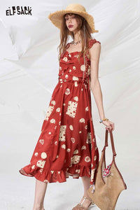 Cute Red Polka Dot Print Cami Dress