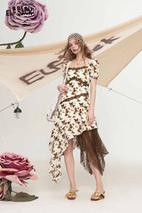 ELFSACK French-Style Lace Dress with Bow