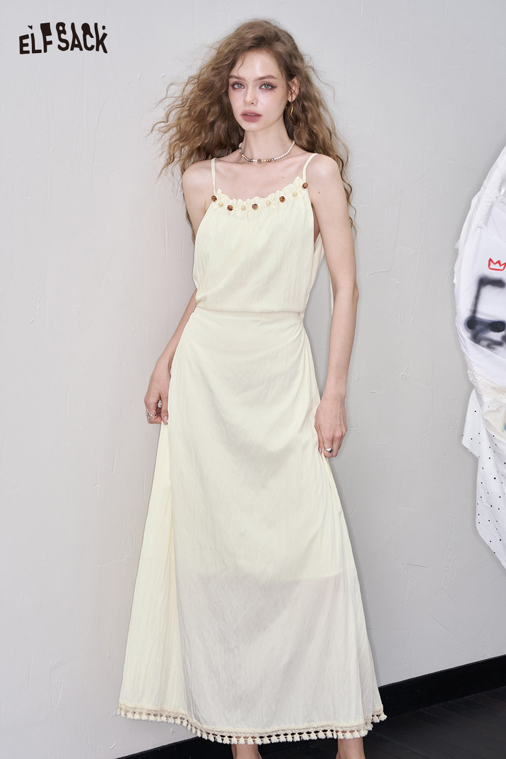 ELFSACK Backless Halter Neck Vacation Dress