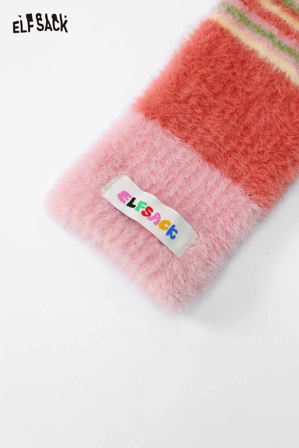 Cute striped finger gloves by ELFSACK featuring a cozy and colorful design perfect for stylish winter wear