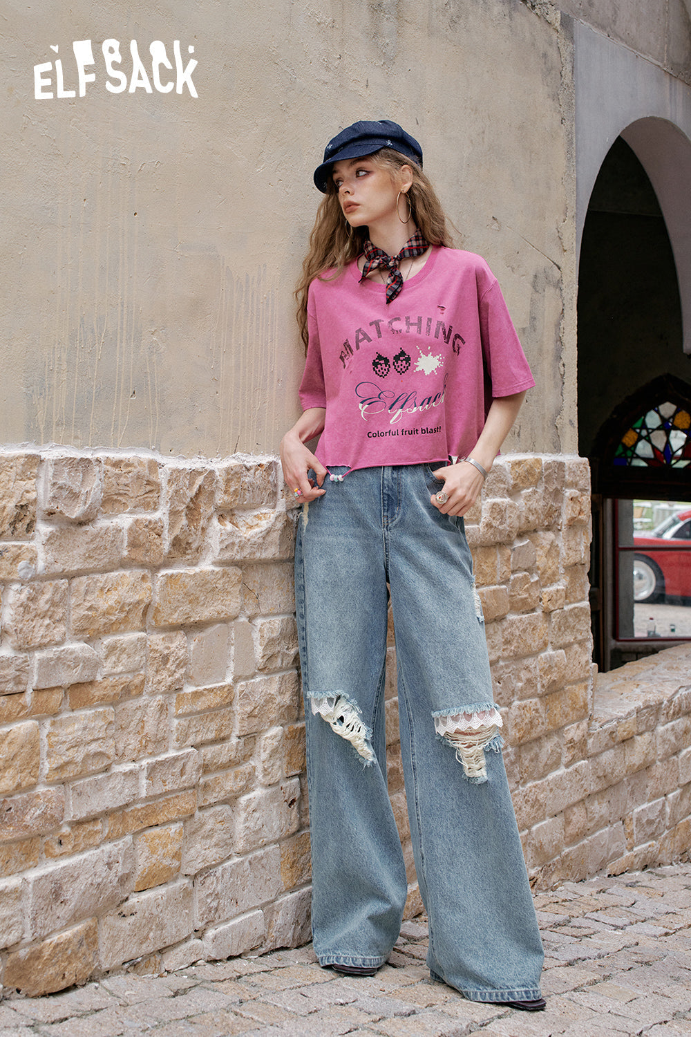ELFSACK Fairy Green Printed Casual Short Sleeve T-Shirt