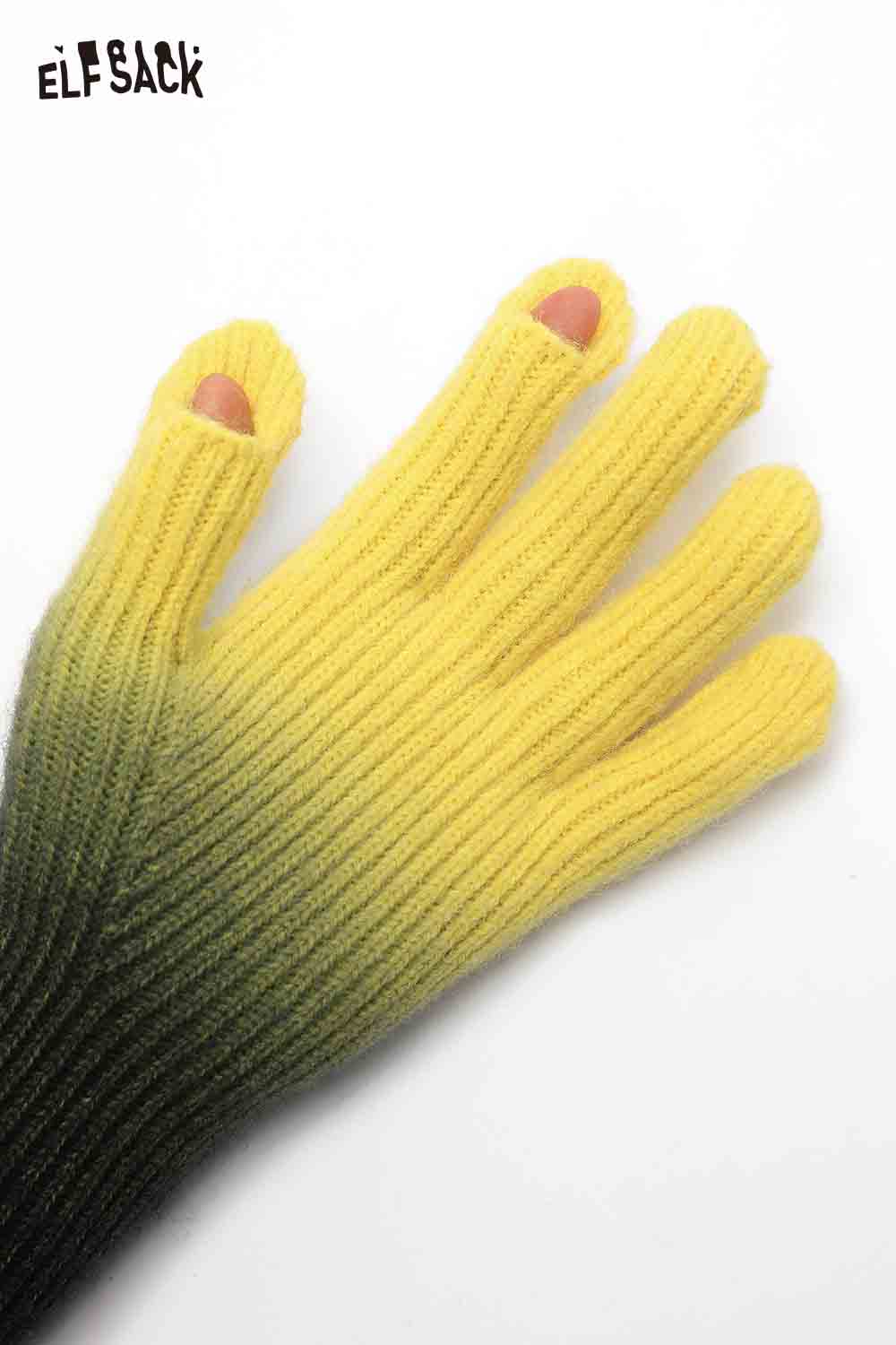 Gradient rubber coated gloves in yellow and green for stylish hand protection