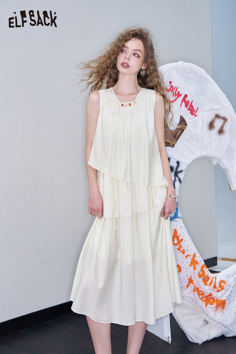 ELFSACK Irregular Casual Dress