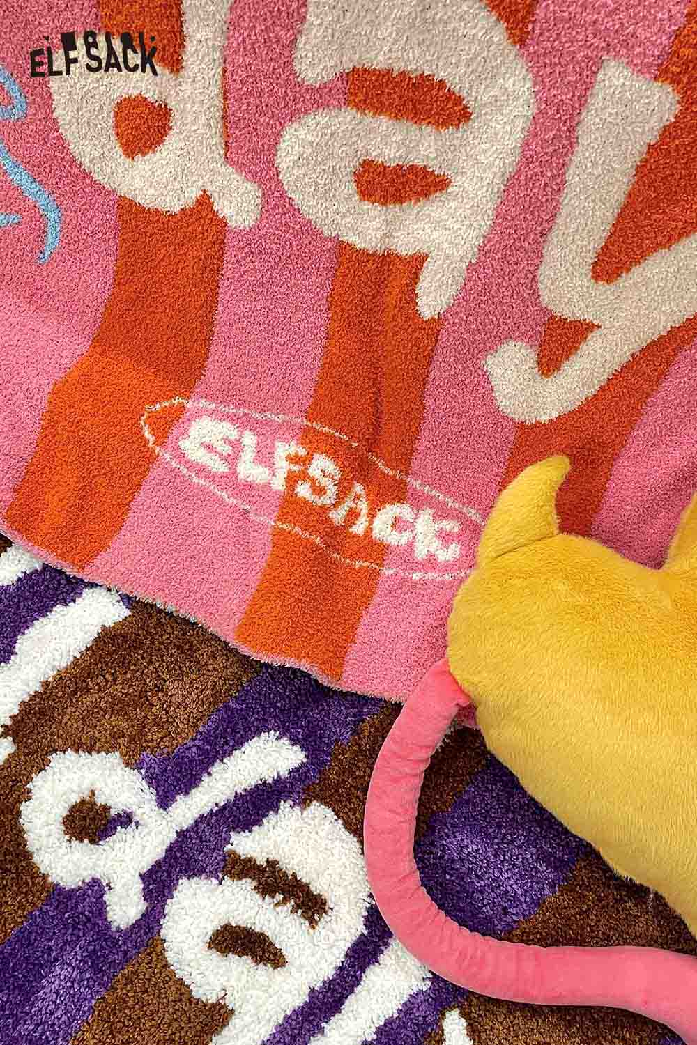 ELFSACK striped color block home blanket in vibrant colors for cozy living spaces