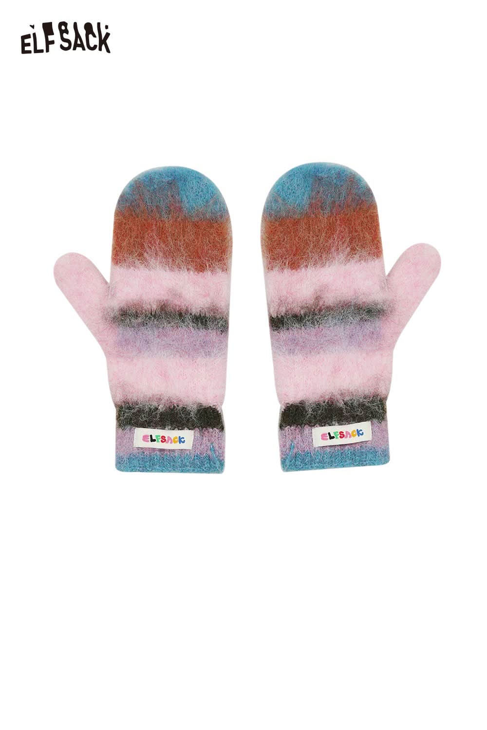 ELFSACK Y2K stripe neck warmer in pastel colors, stylish and cozy accessory for cold weather