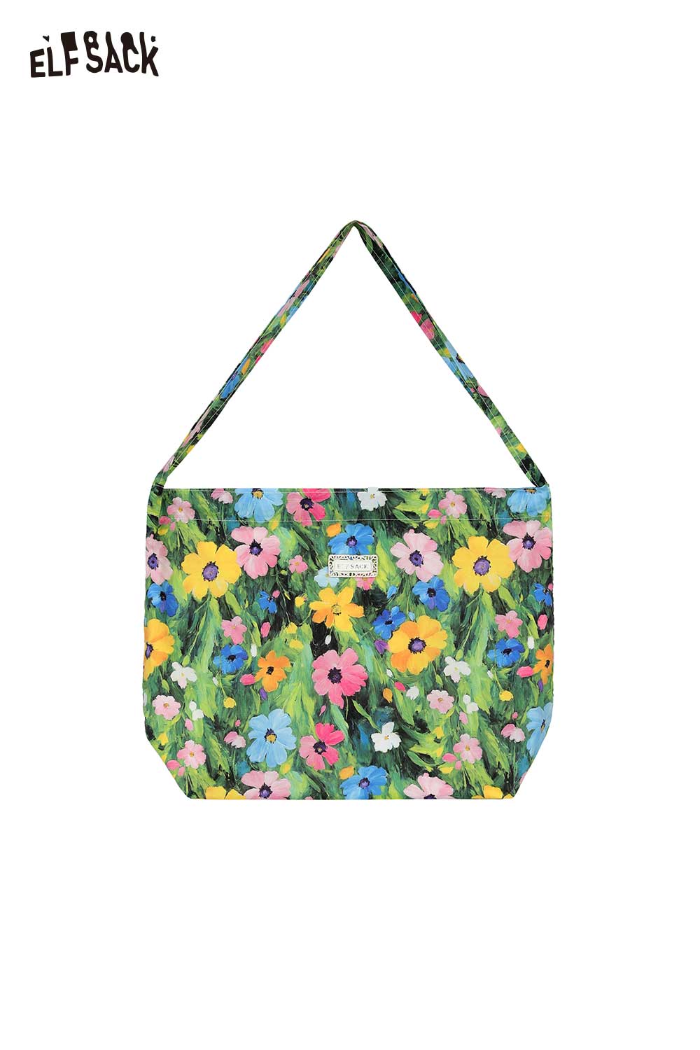 ELFSACK Floral Print Canvas Tote Shoulder Bag