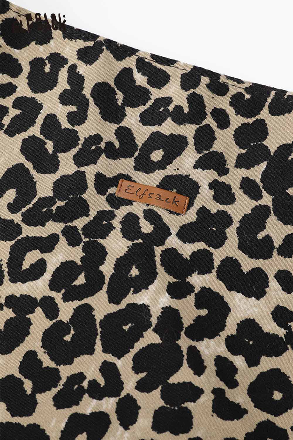 ELFSACK leopard print crossbody bag with a stylish design and versatile use for everyday wear