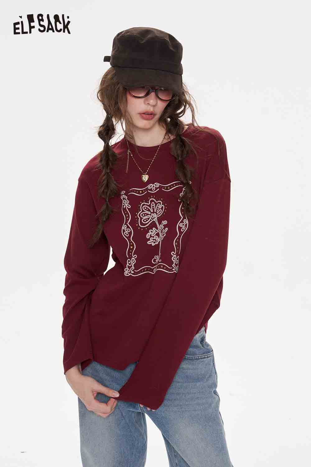 レタープリント リンガーTシャツ