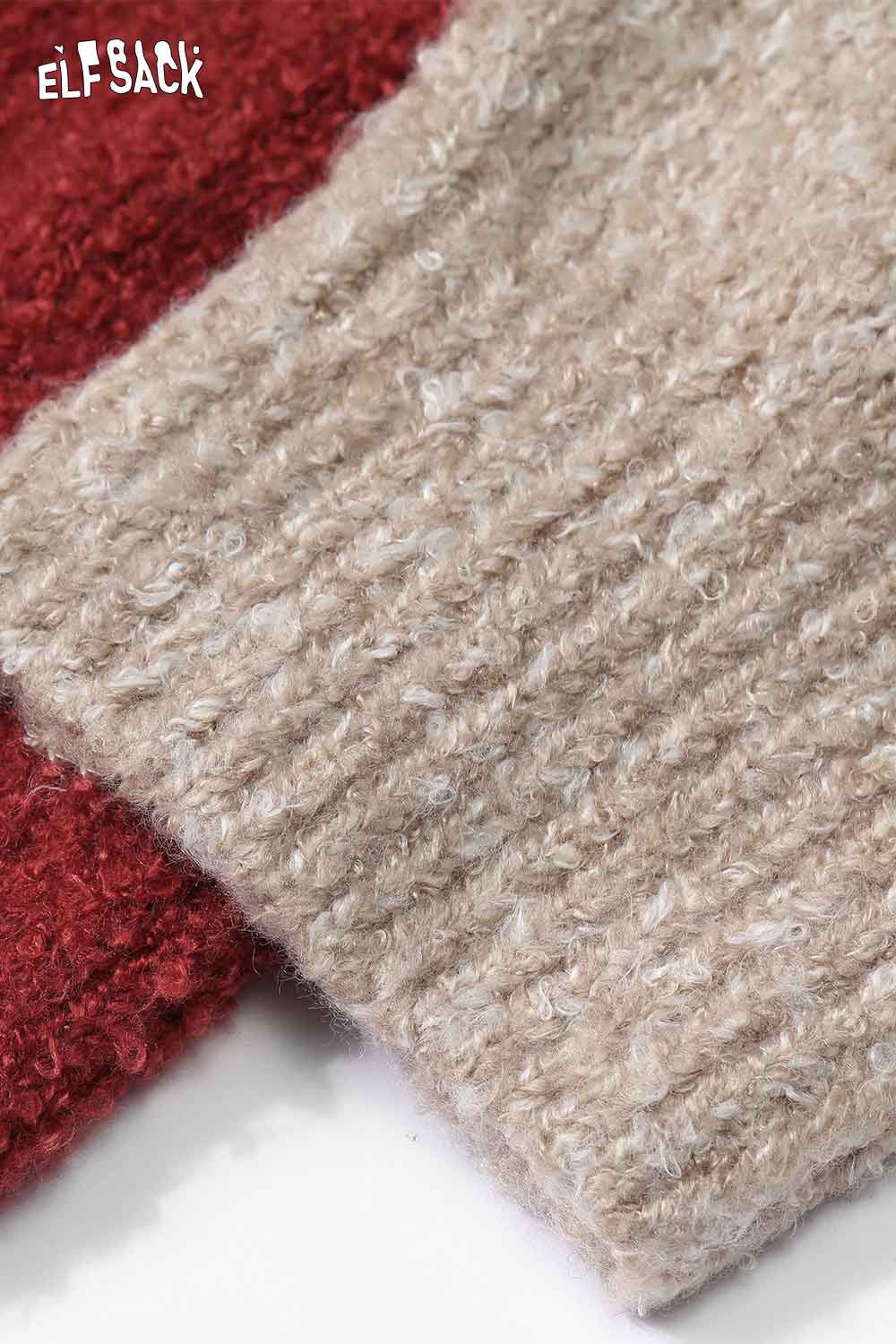 ELFSACK Loose Vintage Angora Red Sweater