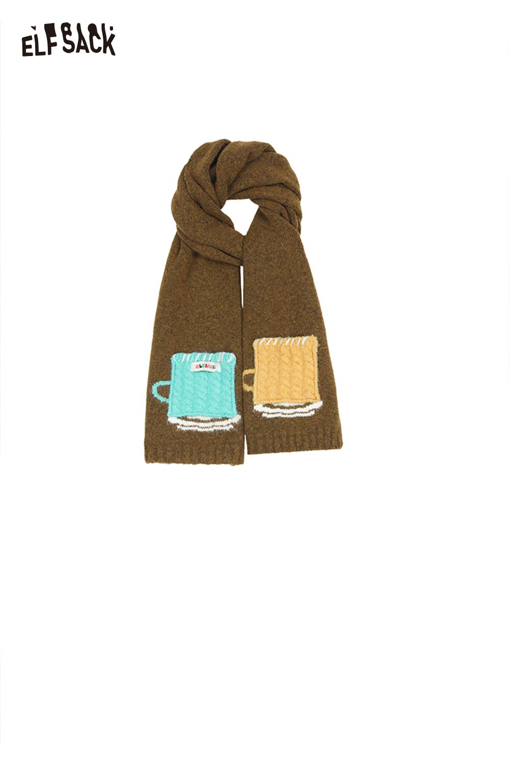 ELFSACK Minimalist Casual Design Patchwork Color Block Scarf