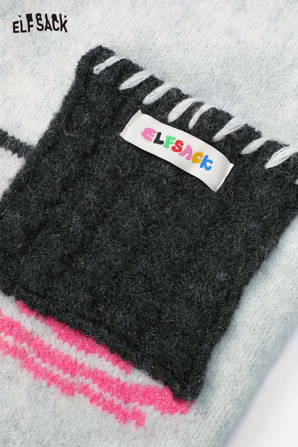 ELFSACK Minimalist Casual Design Patchwork Color Block Scarf