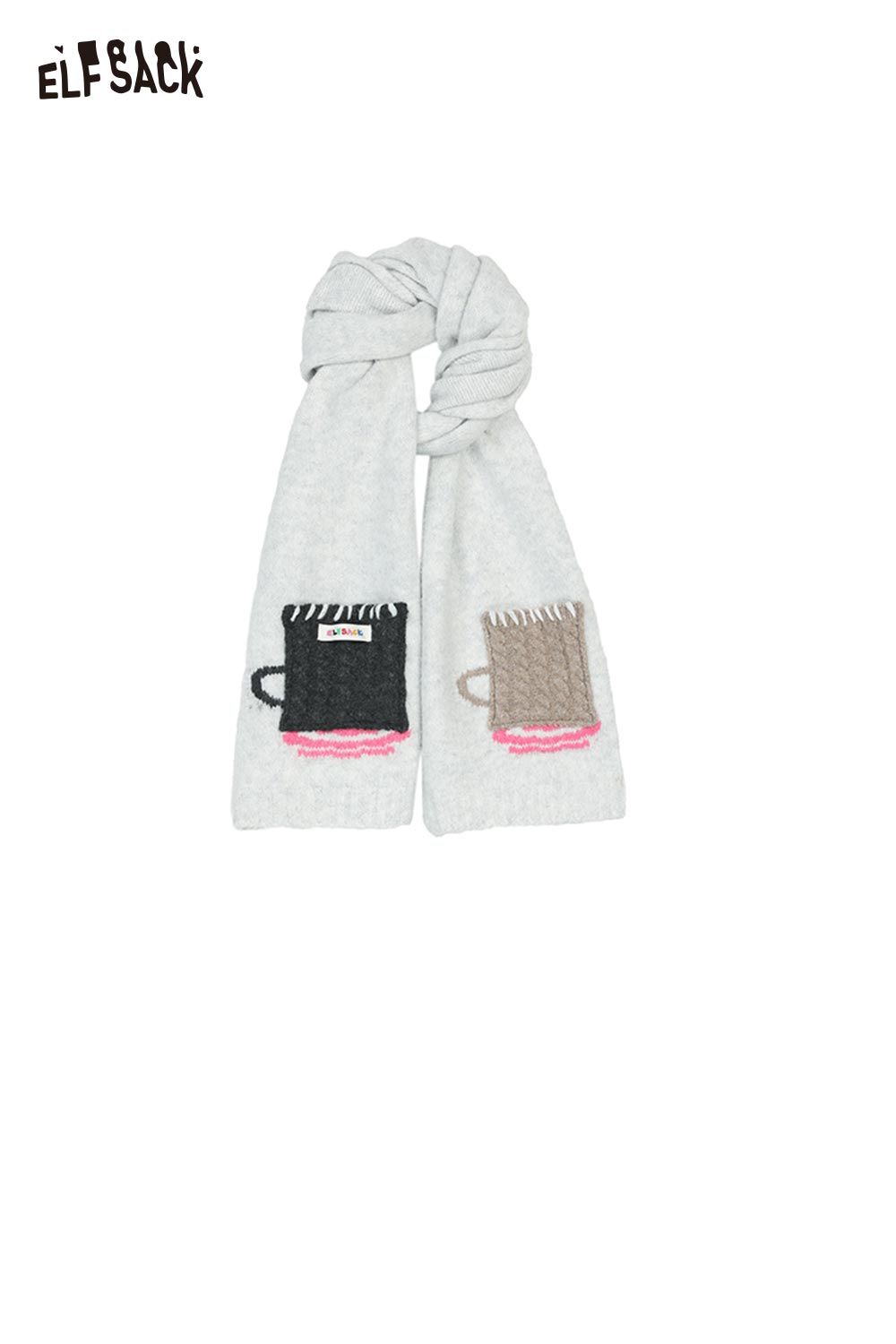 ELFSACK Minimalist Casual Design Patchwork Color Block Scarf