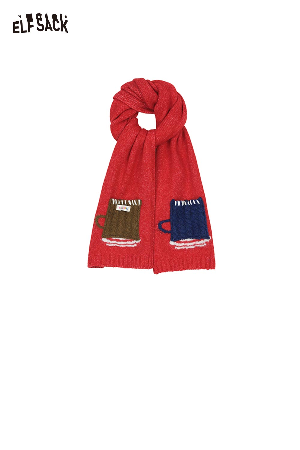 ELFSACK Minimalist Casual Design Patchwork Color Block Scarf