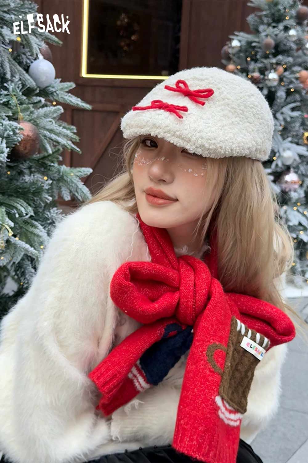 ELFSACK Minimalist Casual Design Patchwork Color Block Scarf