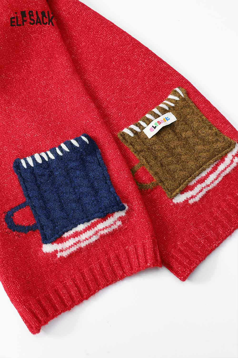 ELFSACK Minimalist Casual Design Patchwork Color Block Scarf