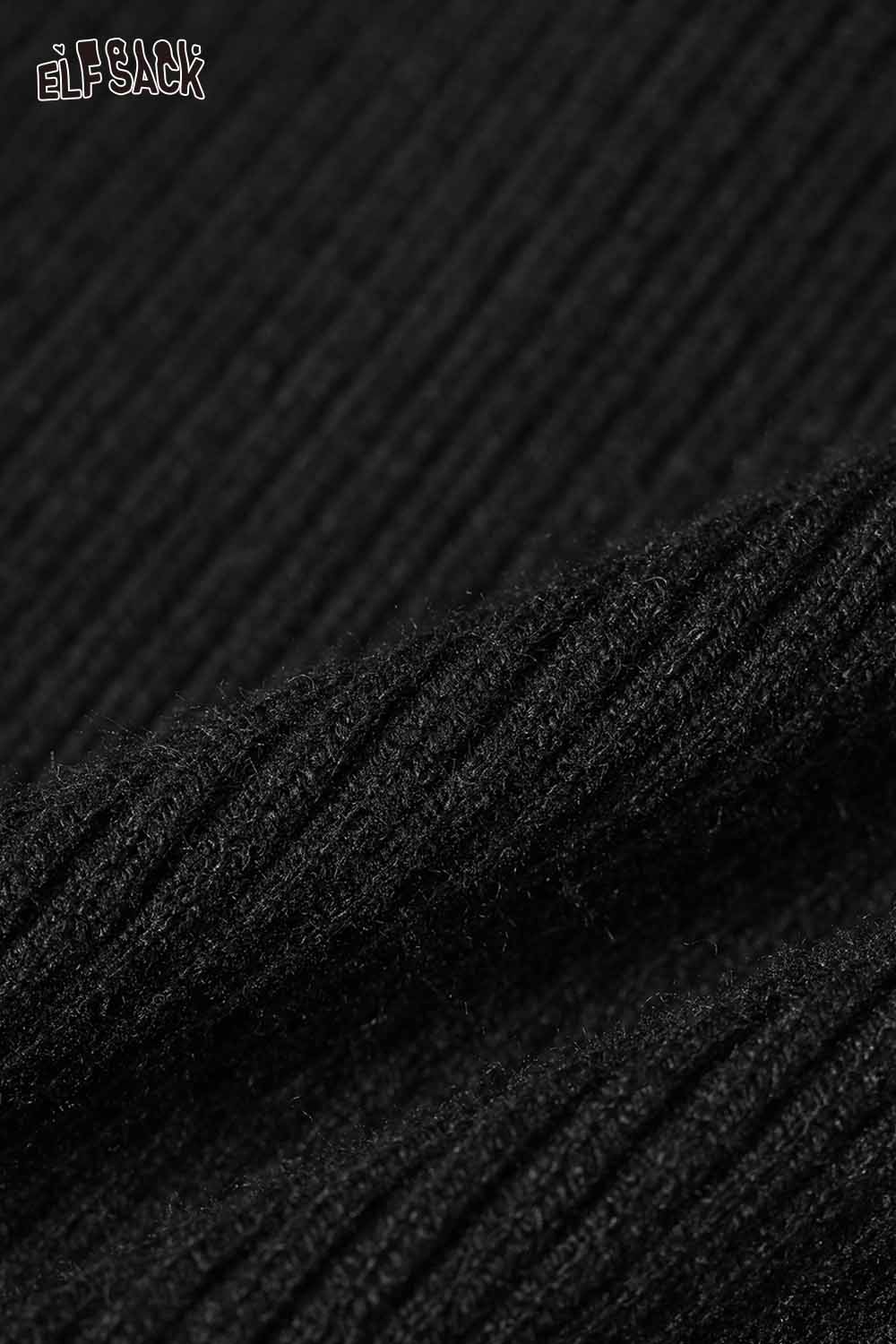 ELFSACK Minimalist Design Color Block High Neck Slimming Knitwear