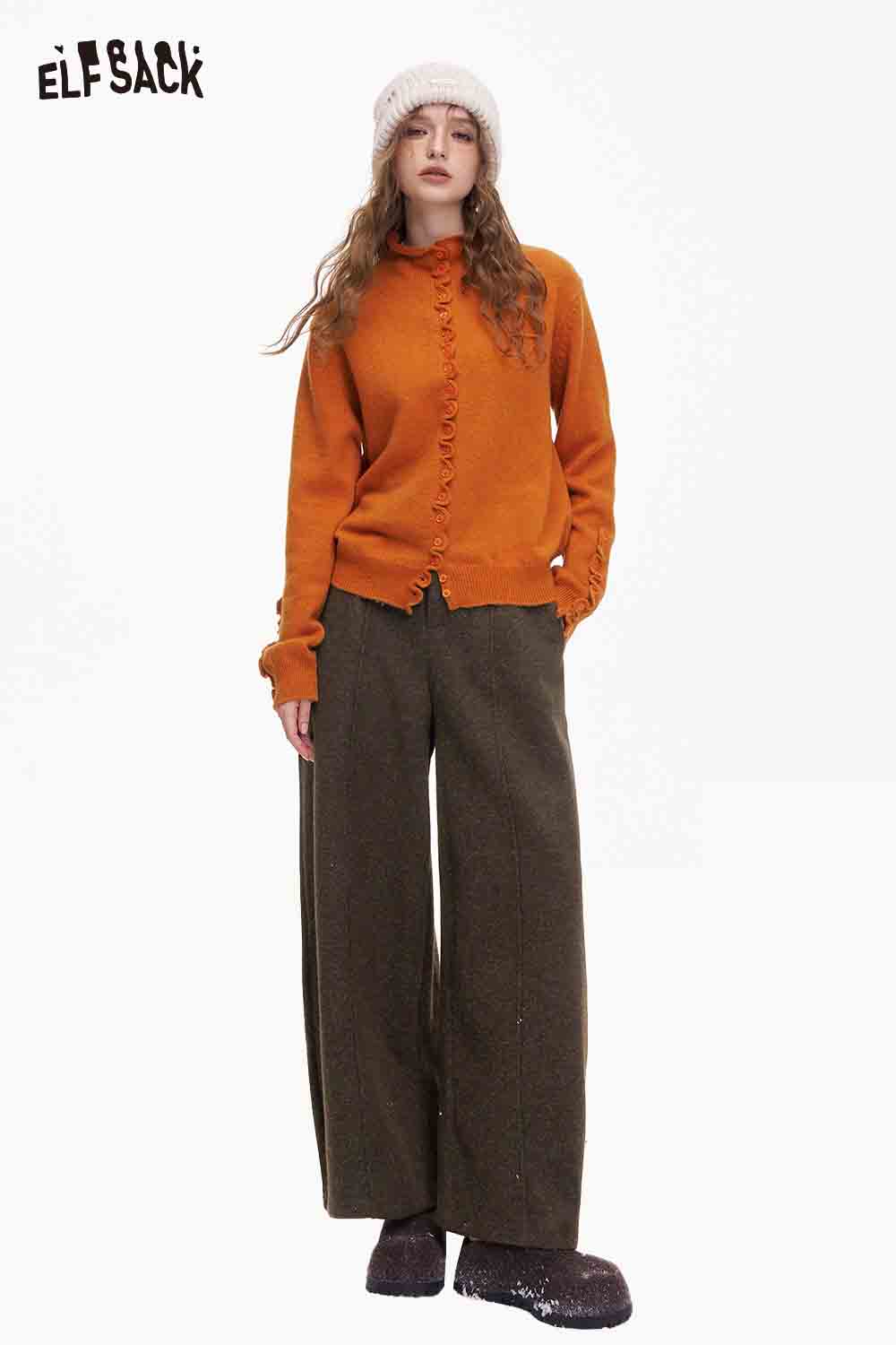 ELFSACK minimalist wide leg pants women in a stylish, relaxed fit for everyday wear