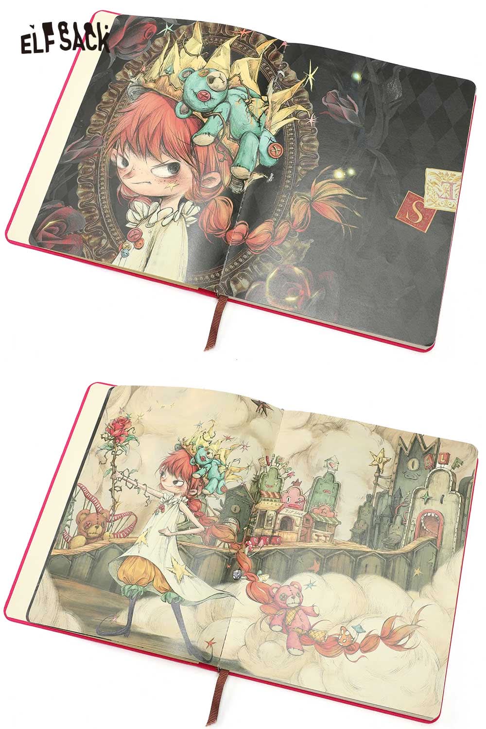 ELFSACK motivational quote hardcover notebook with colorful illustrations and unique character design