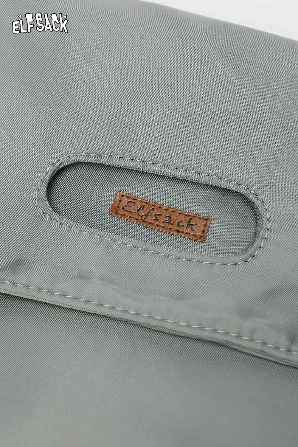 
                  
                    ELFSACK oversized nylon tote bag in soft gray with a stylish handle and logo detail
                  
                