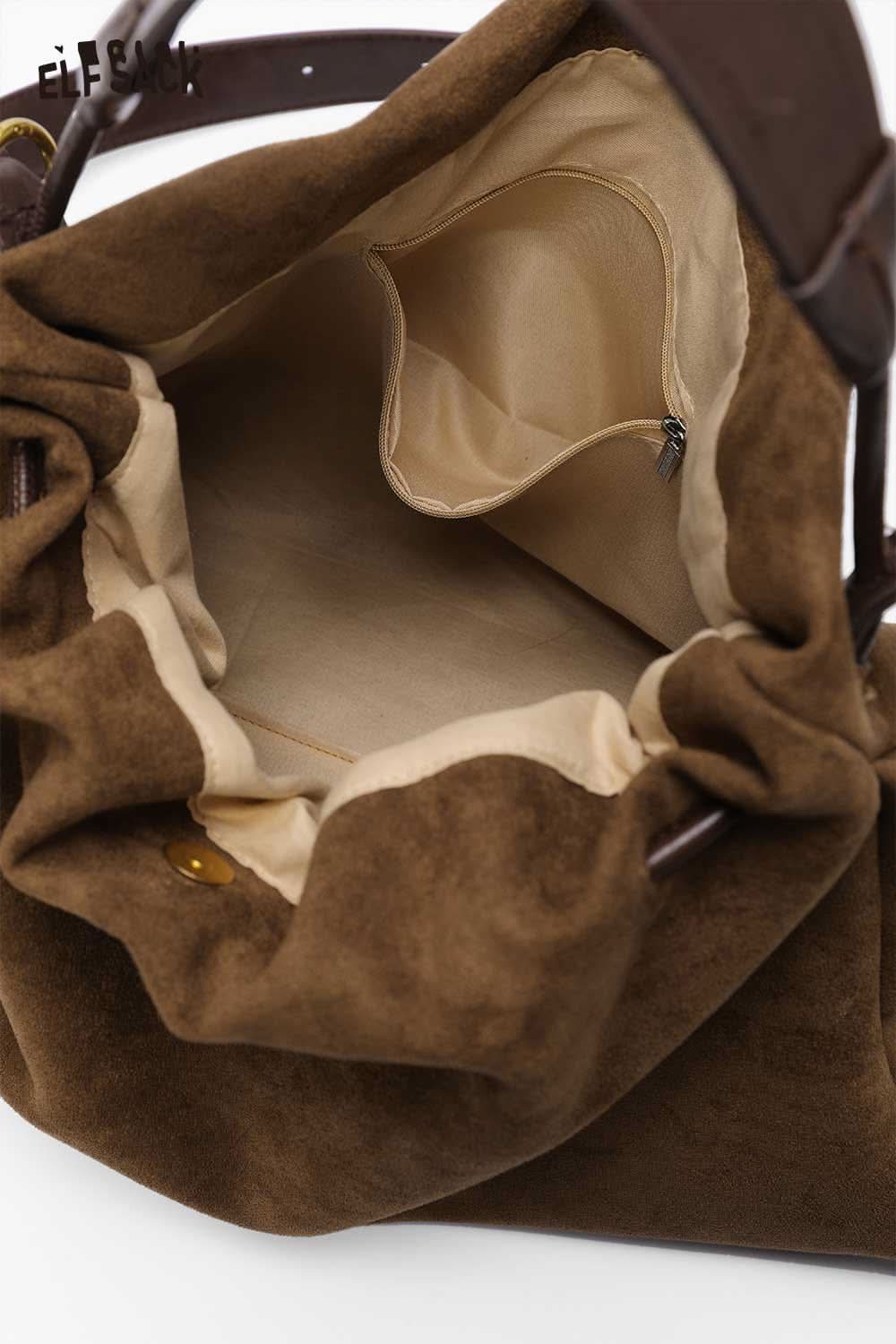 Interior view of ELFSACK oversized tote bag for women with a soft lining and ample storage space