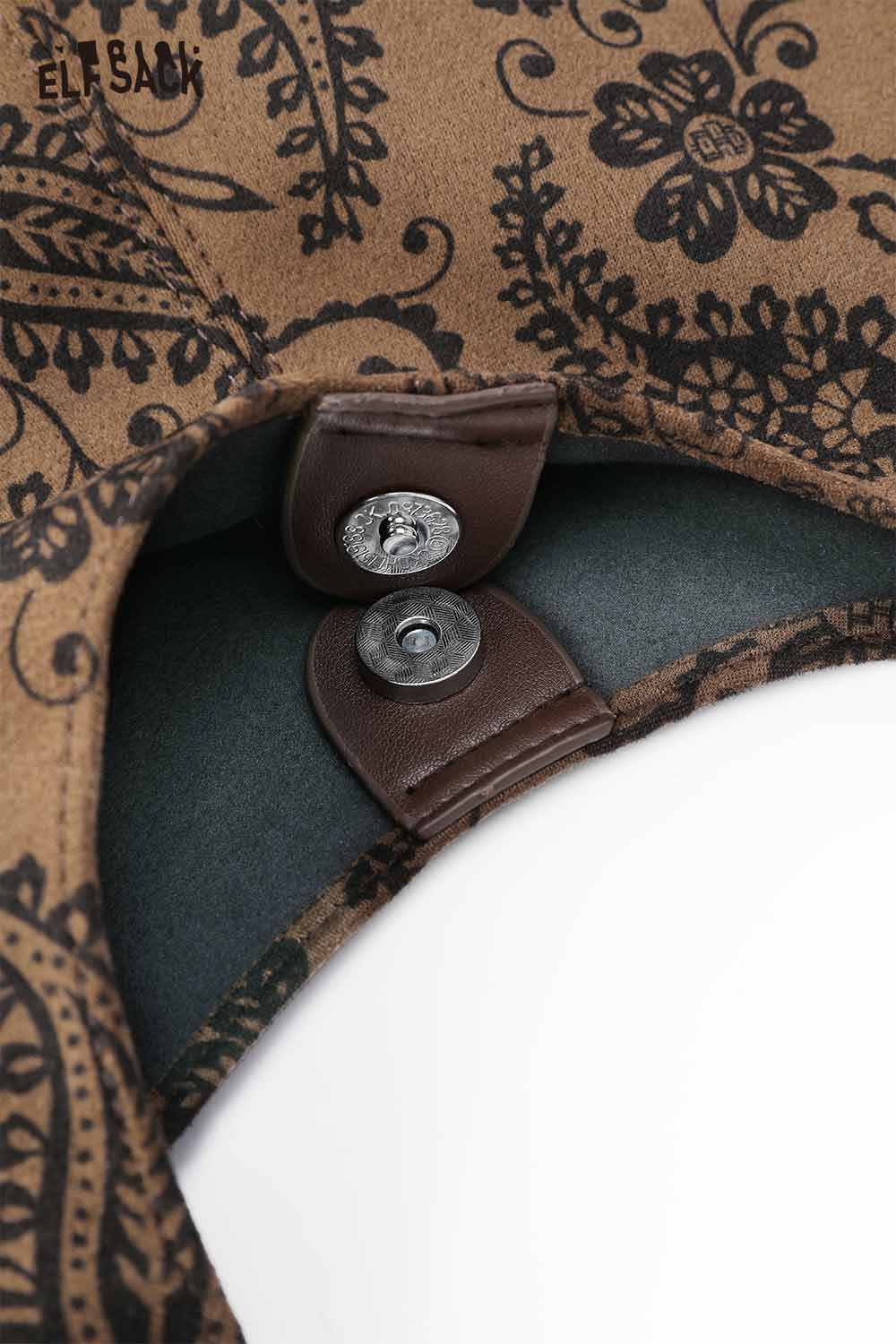 Interior view of ELFSACK paisley crossbody bag for women featuring a secure snap closure and spacious design