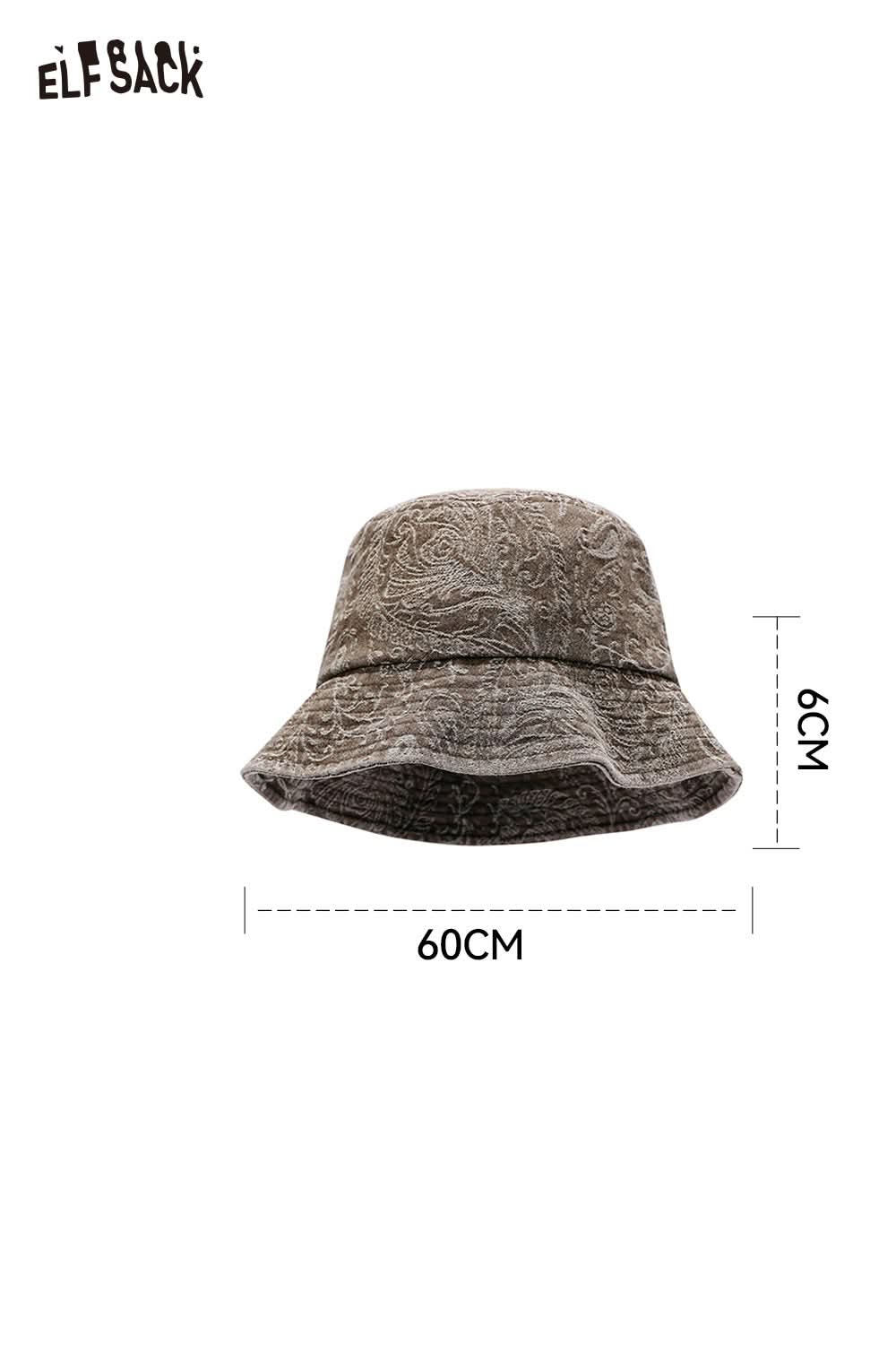 ELFSACK paisley print bucket hat for women in a stylish design with a wide brim