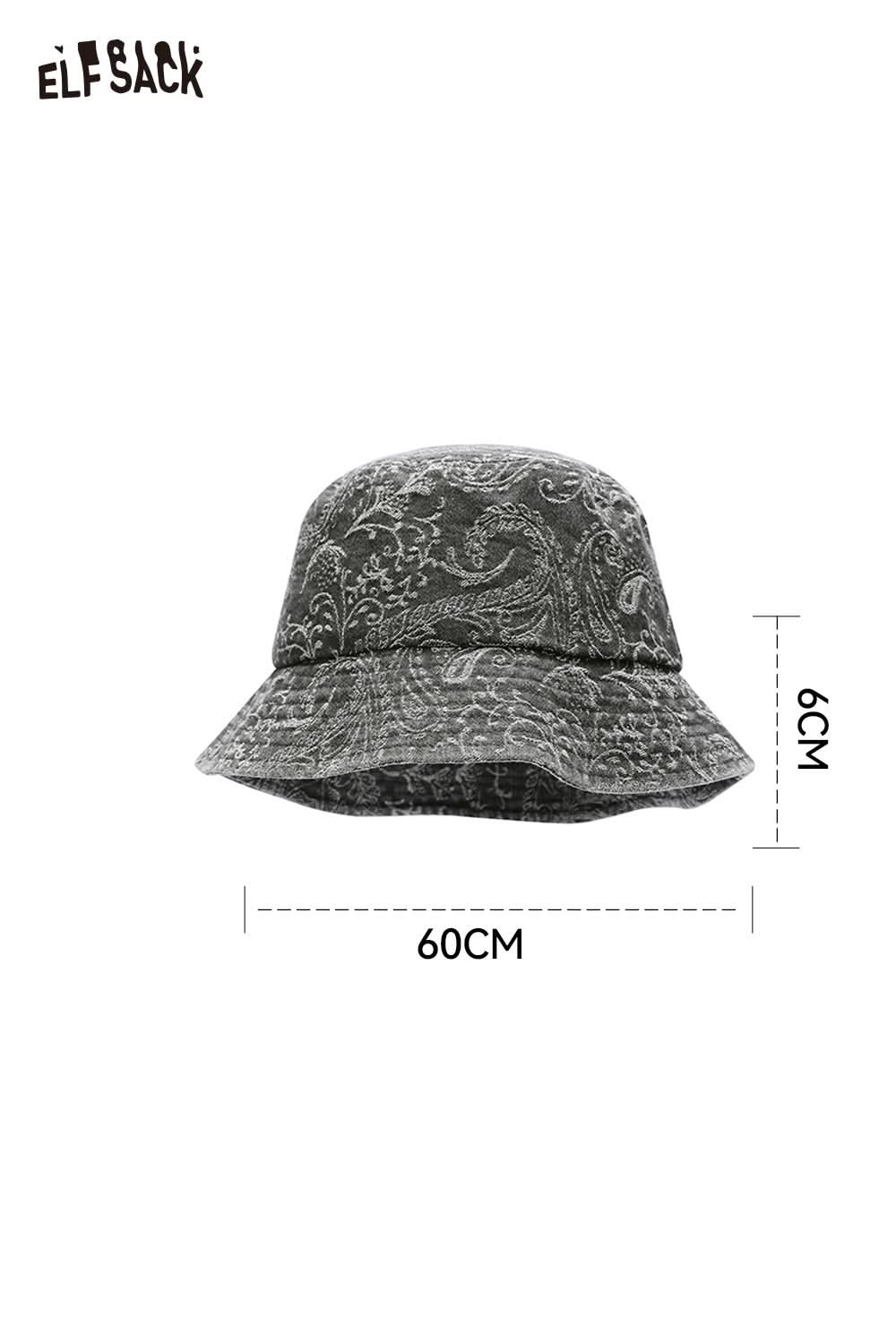Stylish ELFSACK paisley print bucket hat for women with a wide brim and comfortable fit