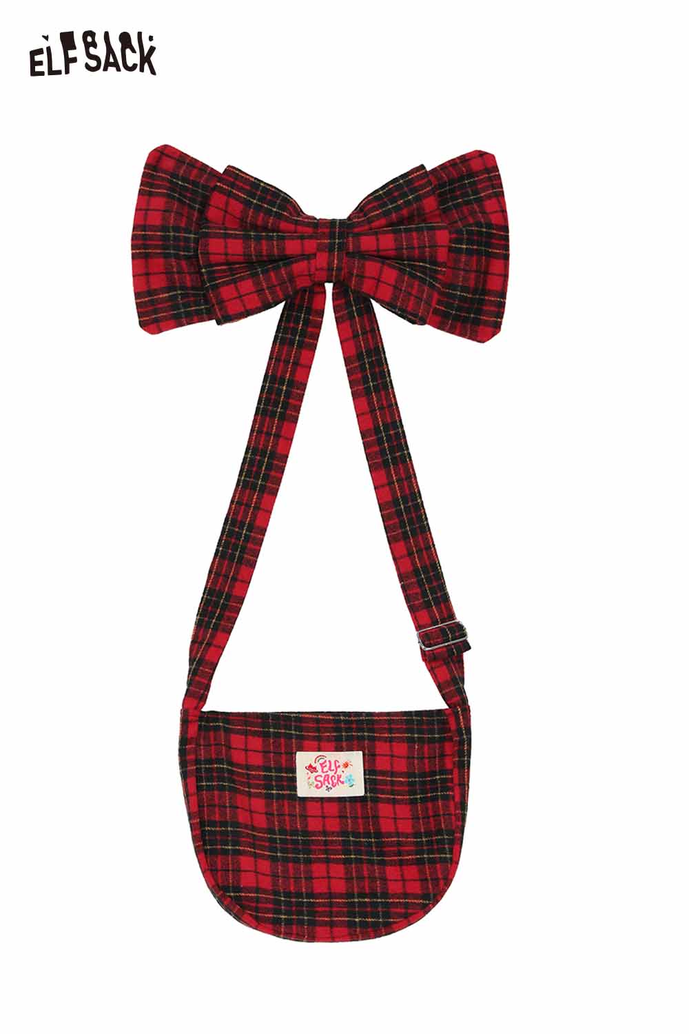 ELFSACK plaid bow crossbody bag with a stylish design and adjustable strap