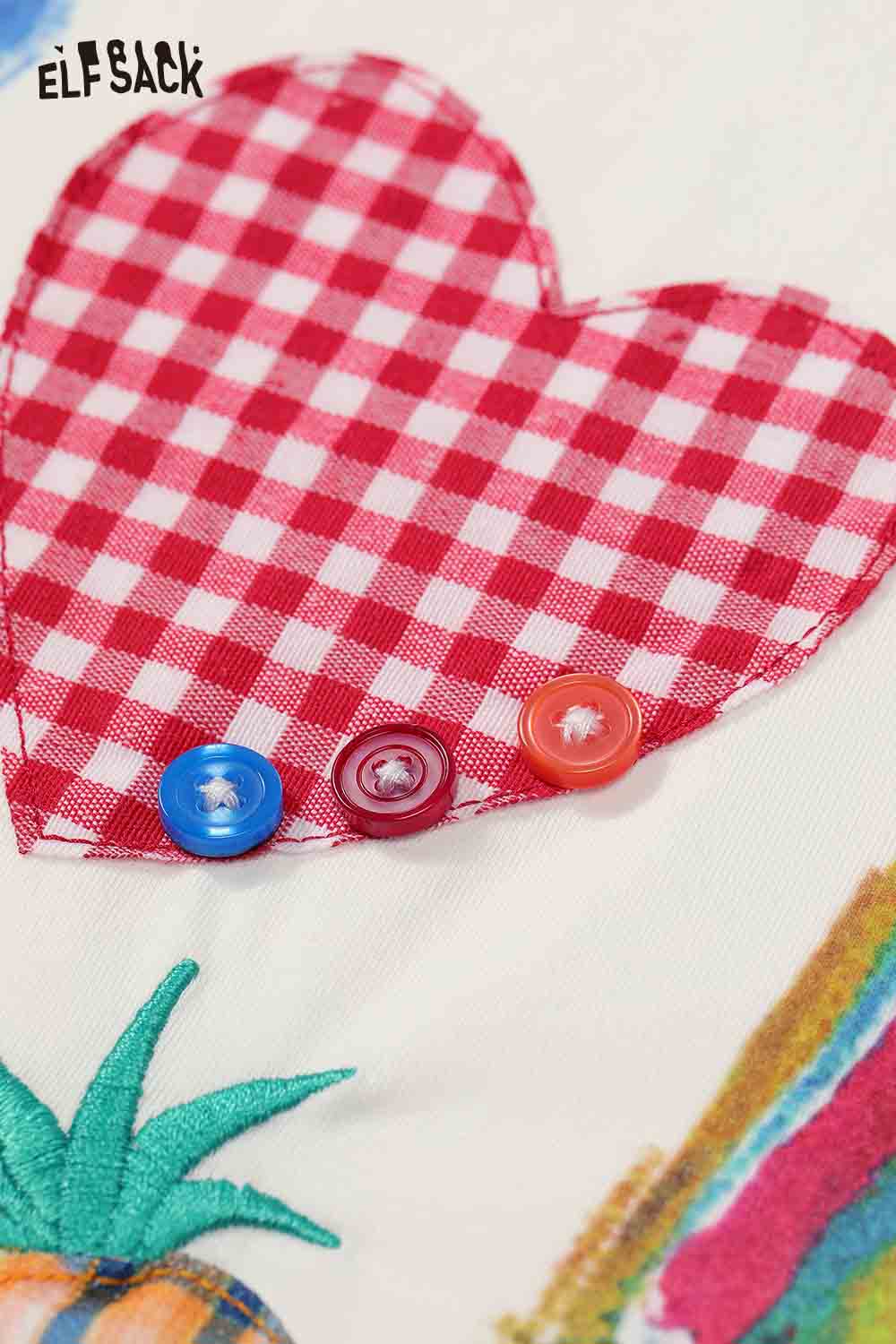 ELFSACK Playful Colorful Letter Print Oversized Tee