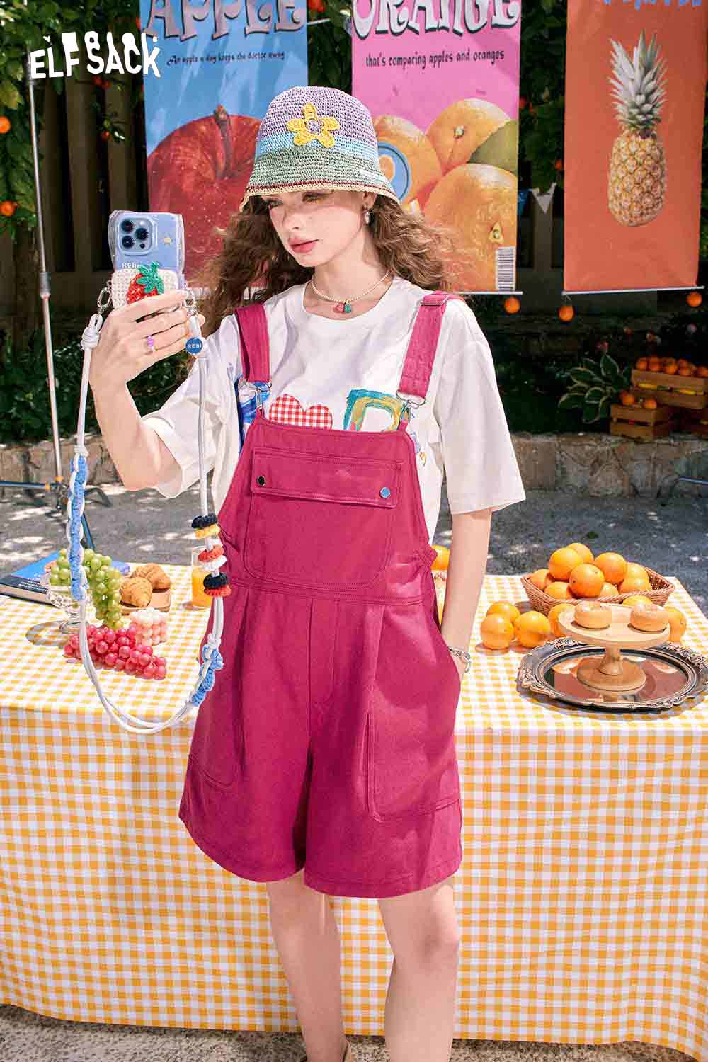 ELFSACK Playful Colorful Letter Print Oversized Tee