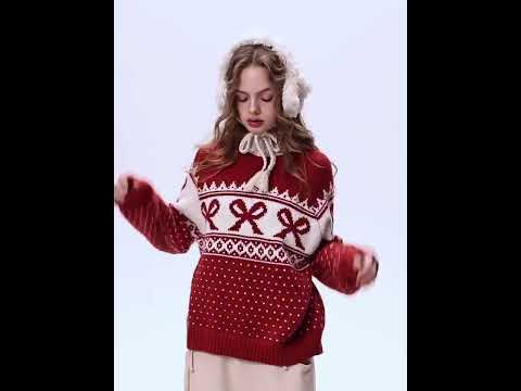 Loose Fair Isle Red Sweater