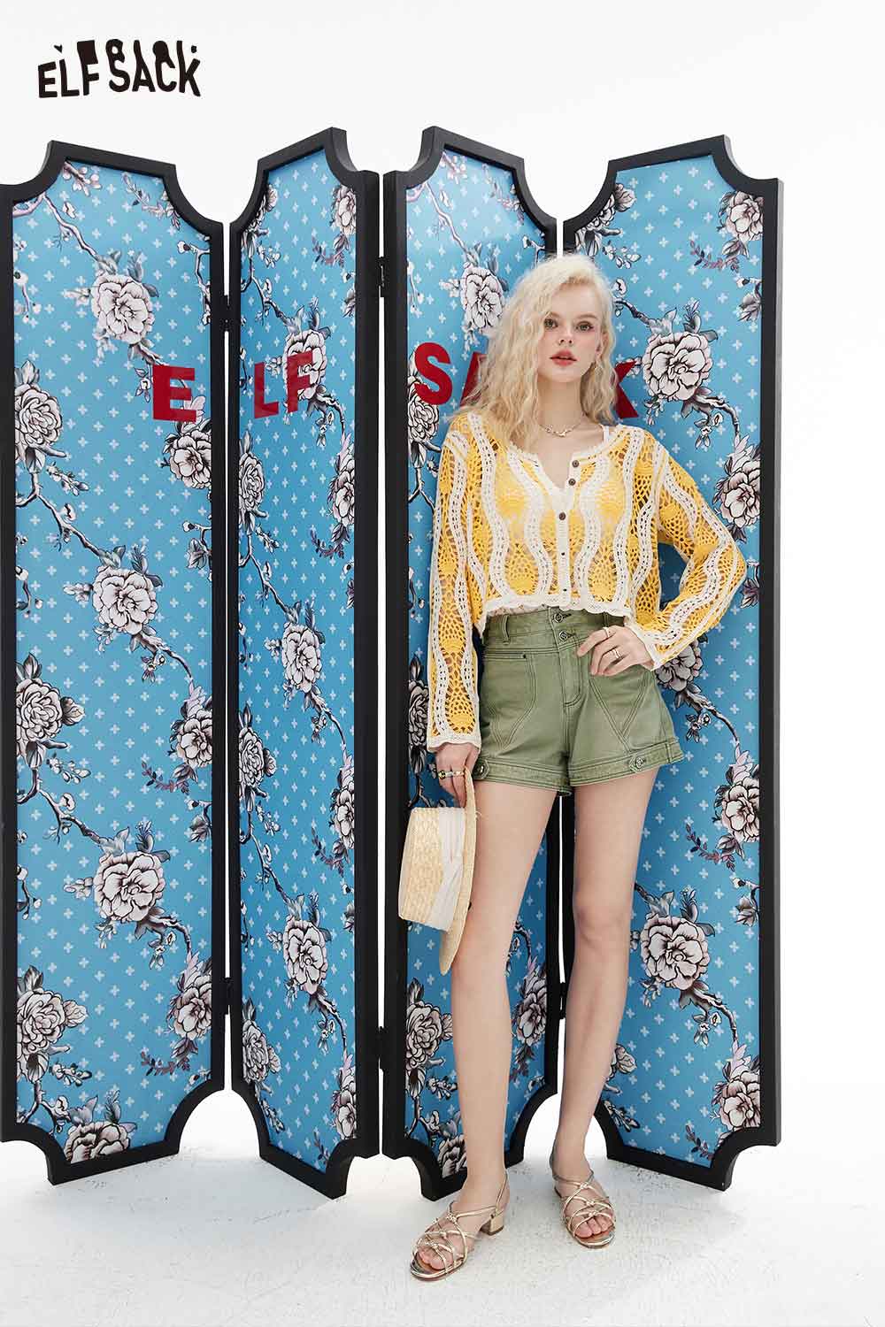 ELFSACK Soft Casual Vintage Straight Denim Shorts