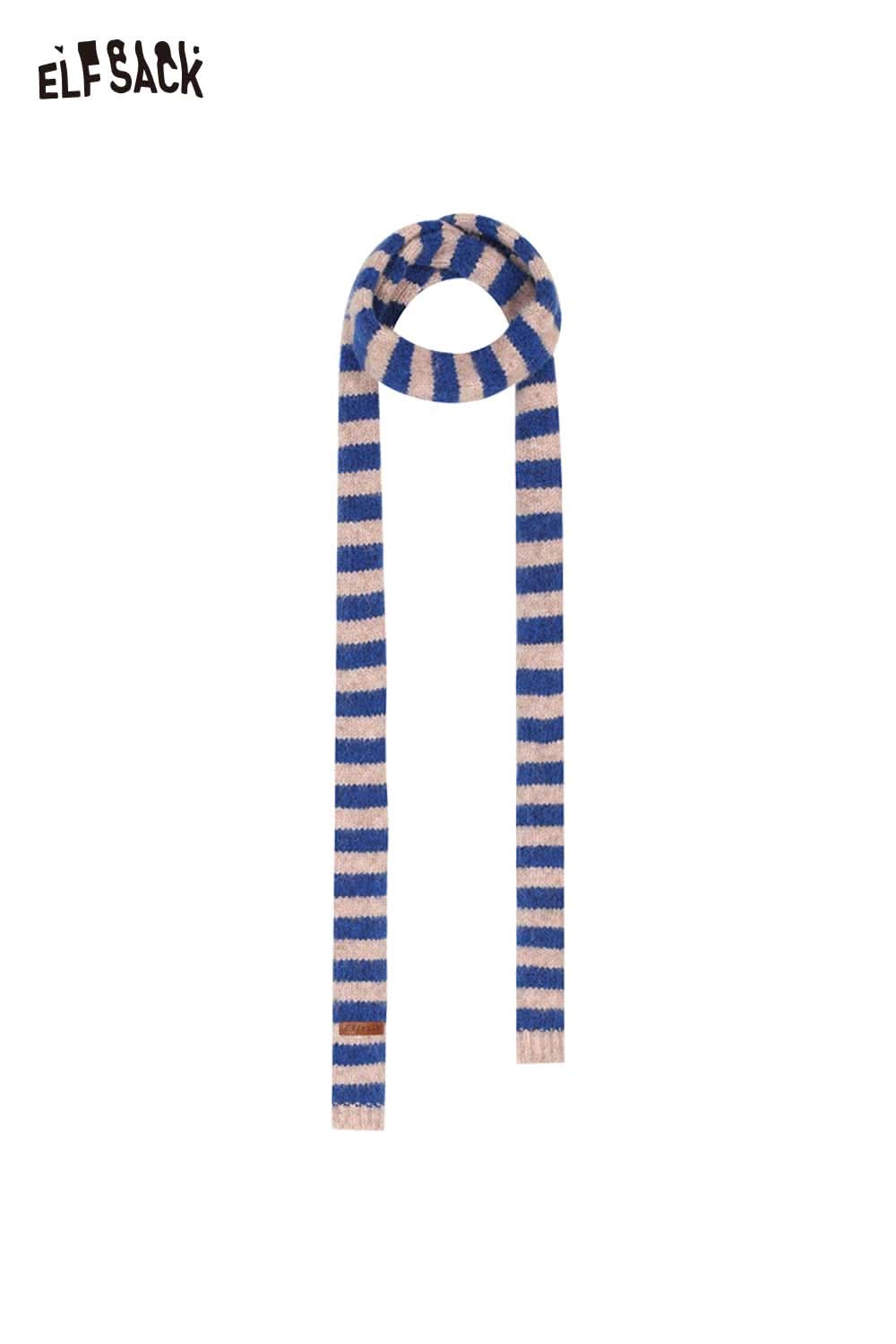 ELFSACK soft striped scarf for women in blue and pink, perfect for stylish layering