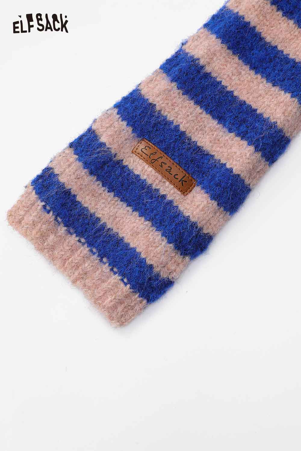
                  
                    Soft striped scarf for women from ELFSACK in blue and beige hues for cozy styling
                  
                