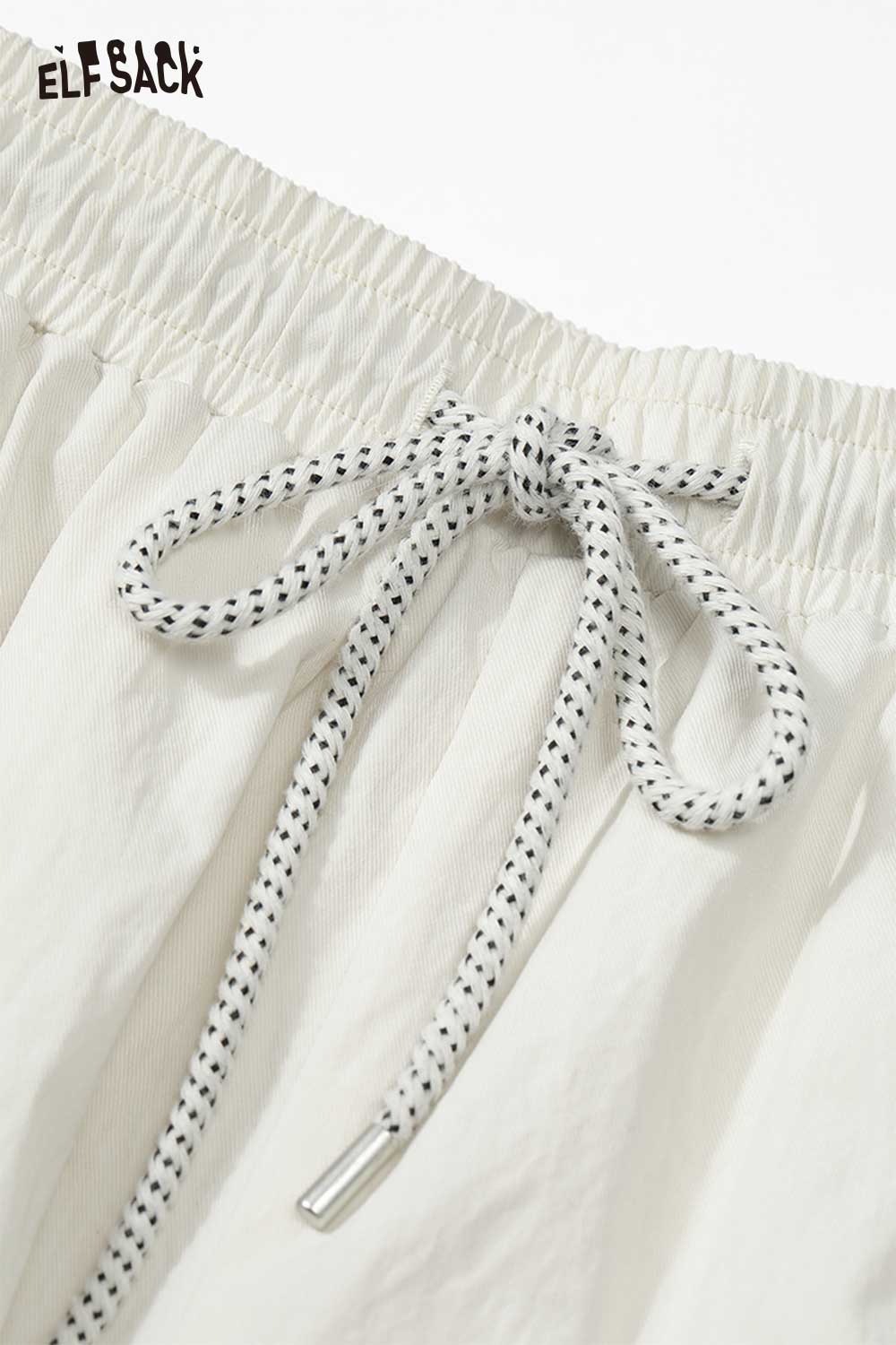 ELFSACK soft wide leg pants for women with an elastic waistband and adjustable drawstring design