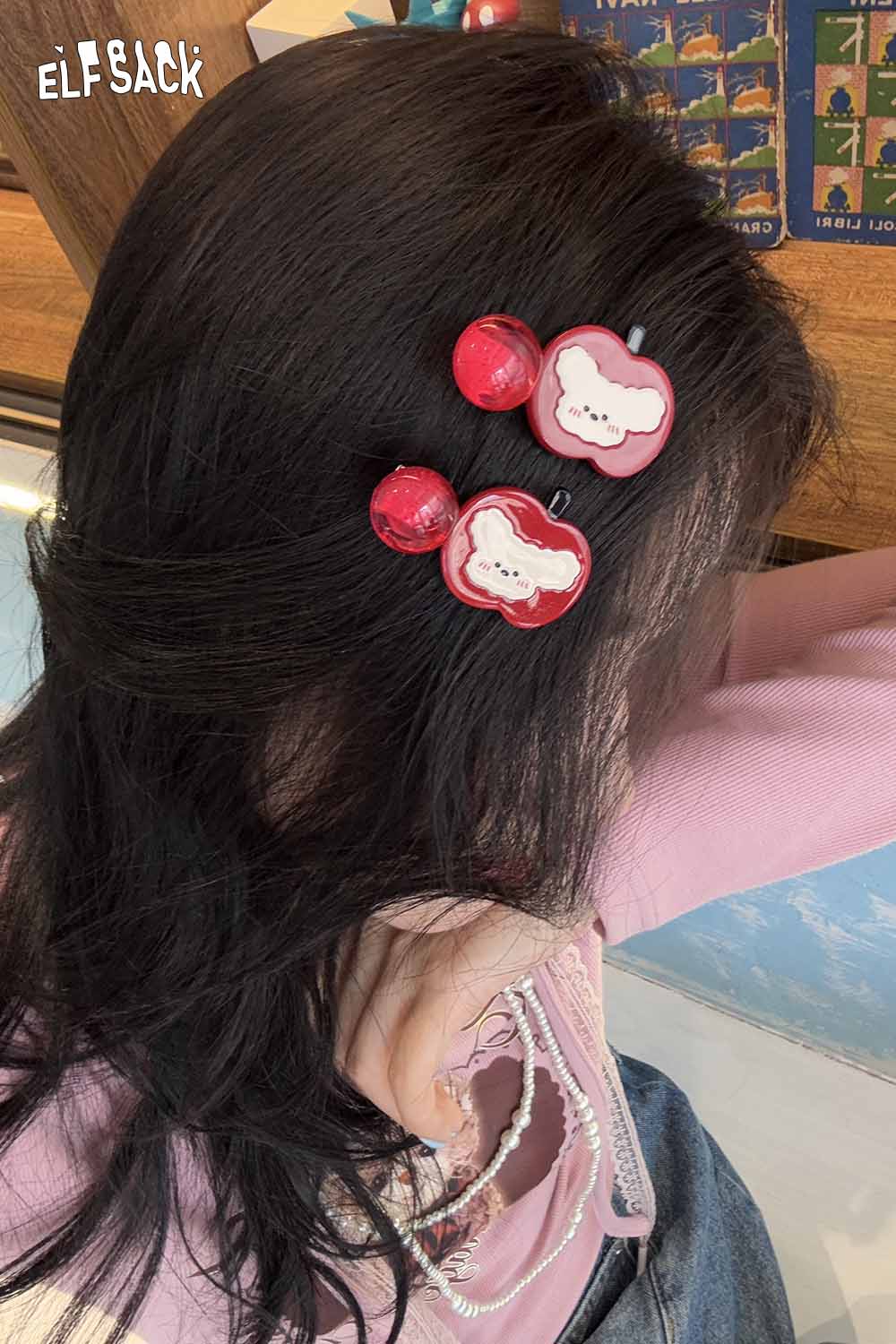 ELFSACK strawberry cherry hairpin set ideal for stylish hair accessories and playful looks
