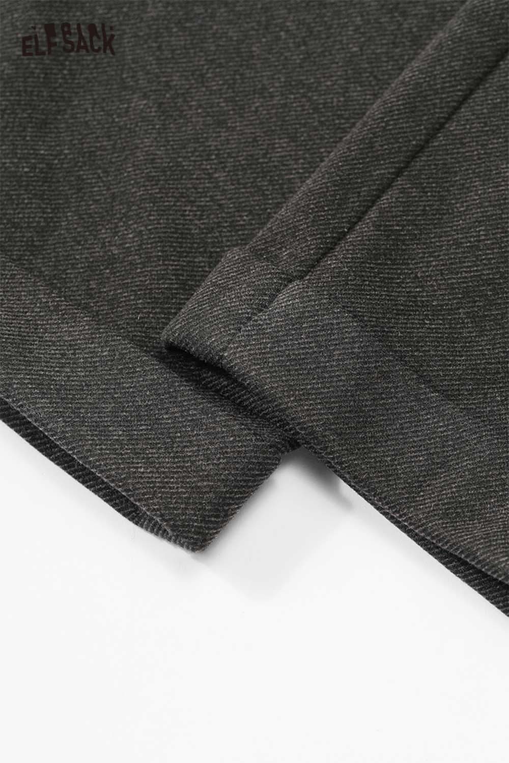 Close-up of ELFSACK stretch wool blend trousers women showing the fabric texture and stitching details