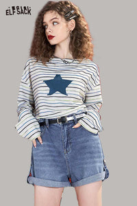Striped Star Graphic Long Sleeve T-Shirt