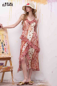 Sweet Sleeveless Maxi Dress with Gingham Ruffle Hem