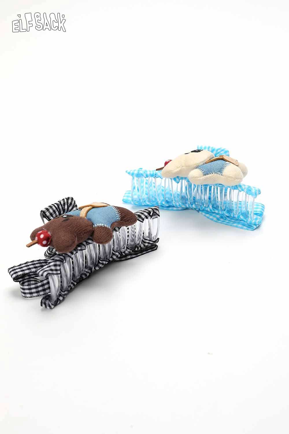 ELFSACK teddy bear hair clip set featuring cute designs for stylish hair accessories