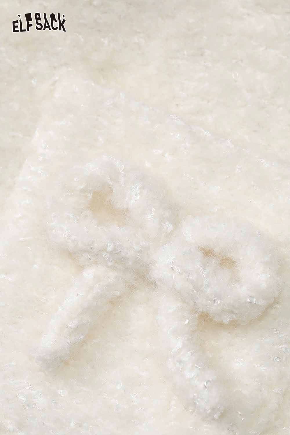 ELFSACK wool blend bow detail coat featuring a delicate bow design in soft fabric