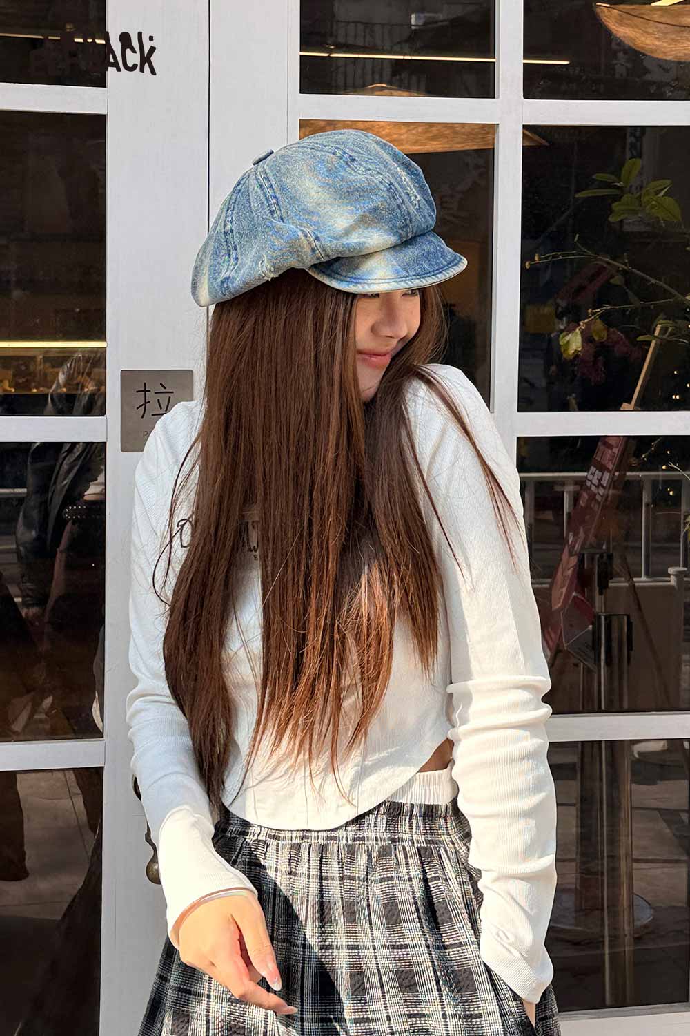 ELFSACK Vintage Streetwear Denim Cap with Retro Washed Style
