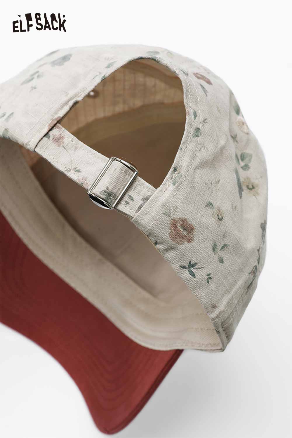 ELFSACK Vintage Floral Sunday Morning Embroidered Washed Cotton Cap