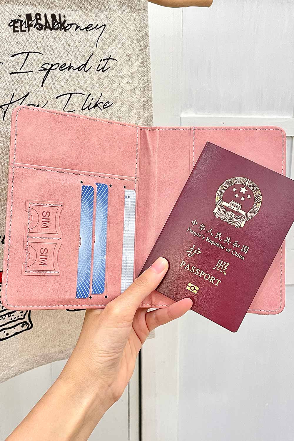 ELFSACK Vintage Number 66 Leather Passport Cover