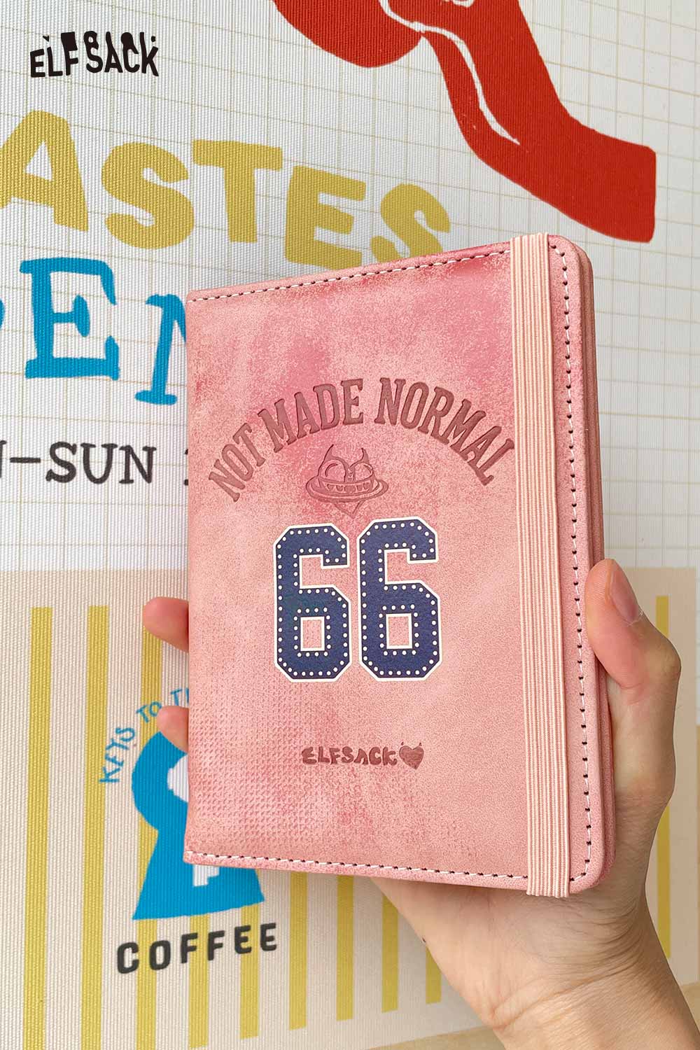 ELFSACK Vintage Number 66 Leather Passport Cover