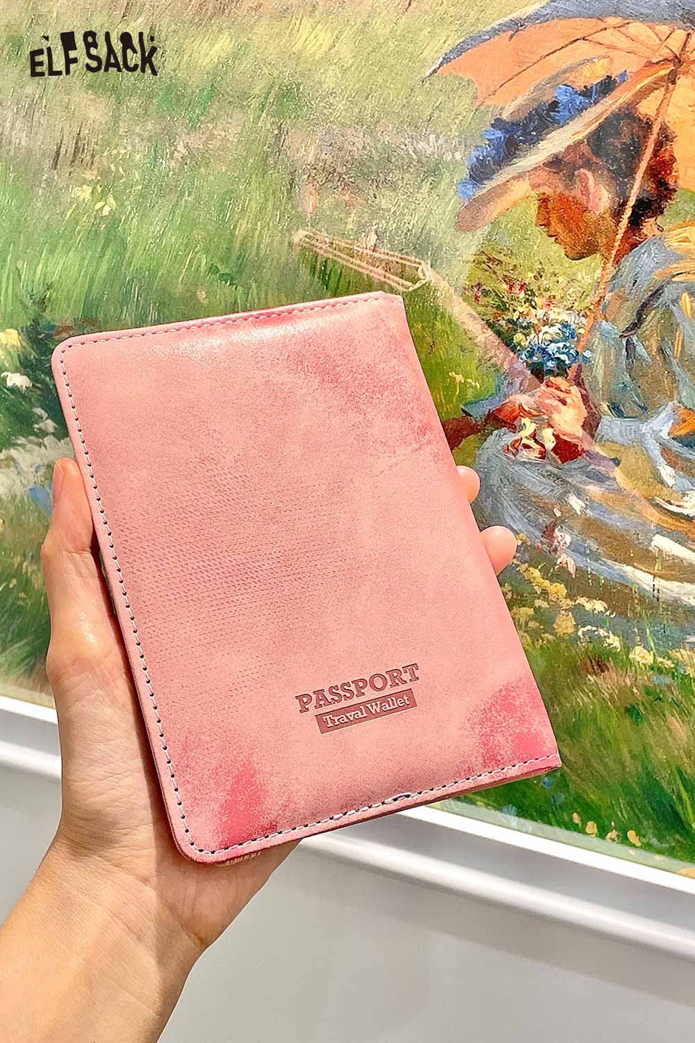 ELFSACK Vintage Number 66 Leather Passport Cover