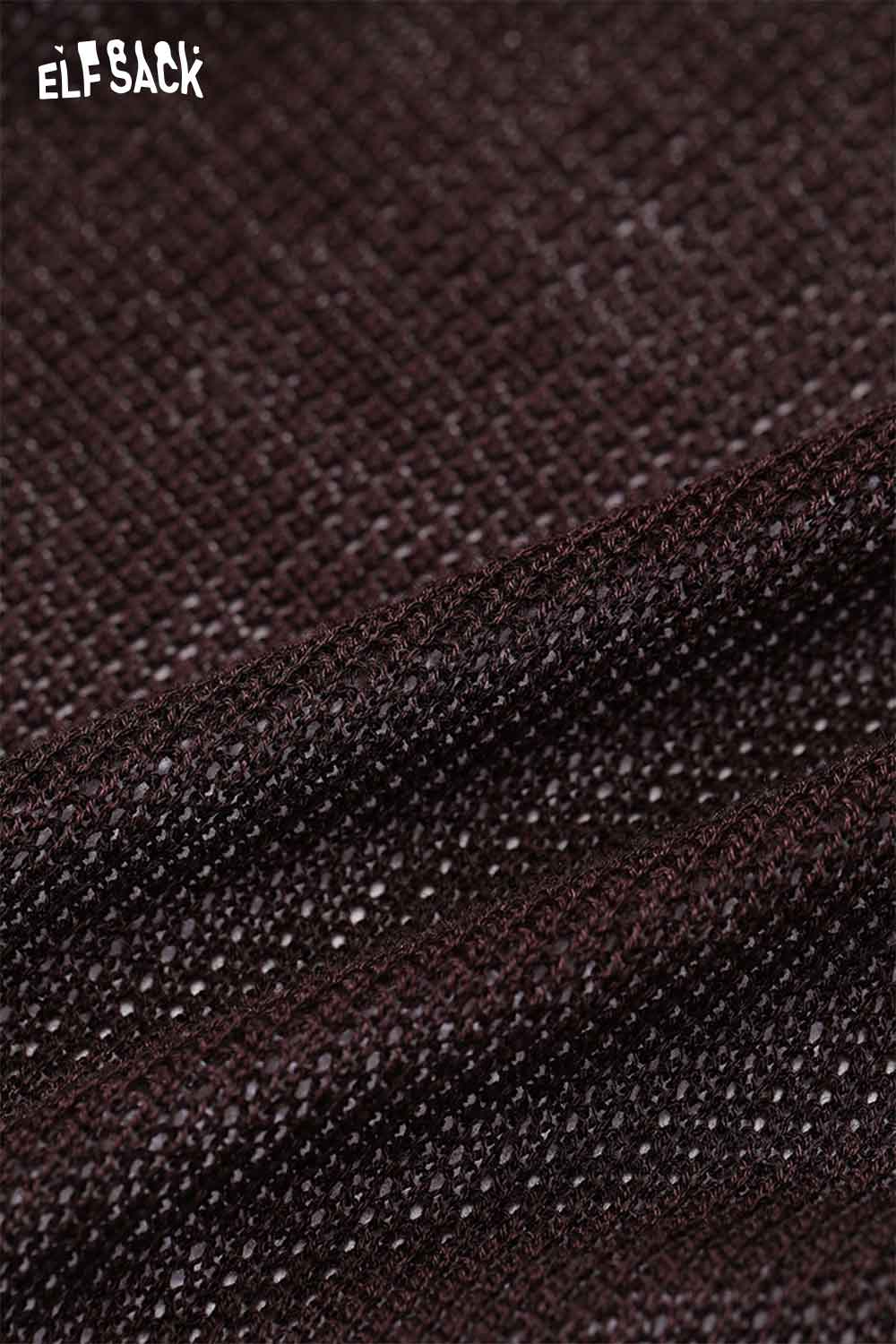 Close-up of a rich brown fabric showcasing the texture of a viscose blend knit top for women